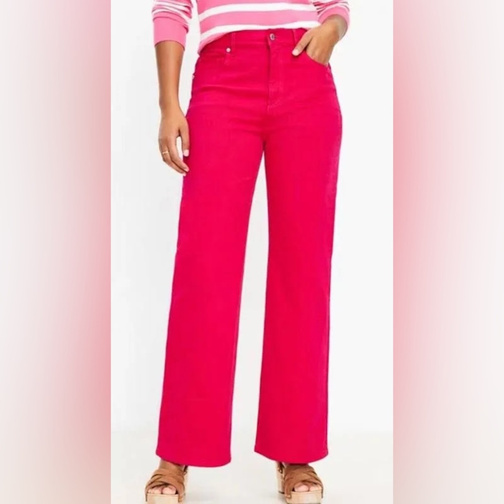 Loft pink wide leg pants